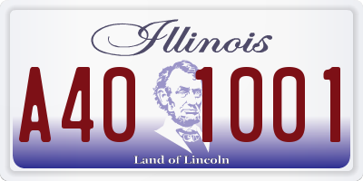 IL license plate A401001