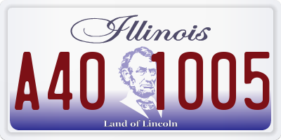 IL license plate A401005