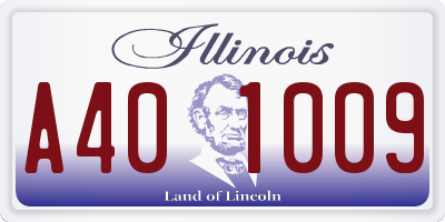 IL license plate A401009