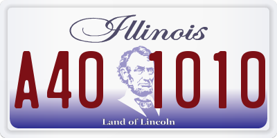 IL license plate A401010