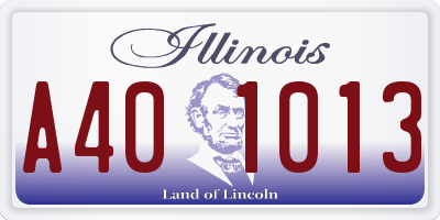 IL license plate A401013
