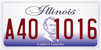 IL license plate A401016