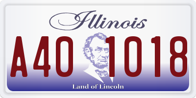 IL license plate A401018