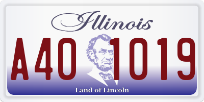 IL license plate A401019