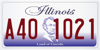 IL license plate A401021