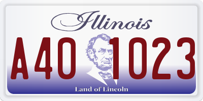 IL license plate A401023