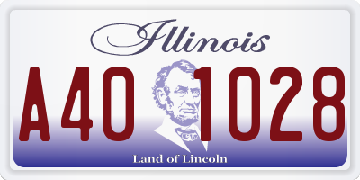 IL license plate A401028
