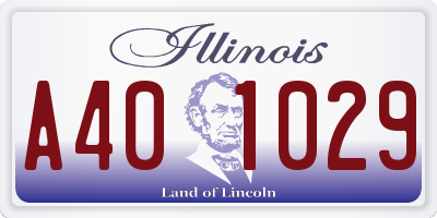 IL license plate A401029