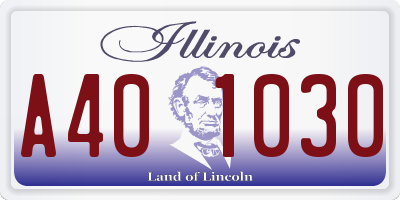 IL license plate A401030