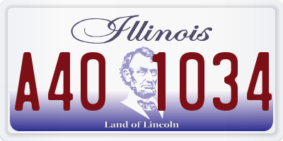 IL license plate A401034