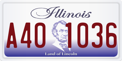 IL license plate A401036