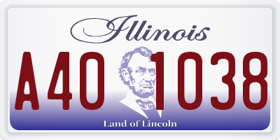 IL license plate A401038