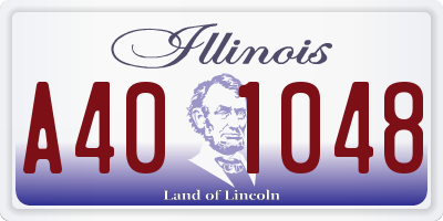 IL license plate A401048