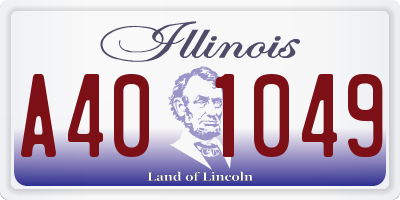 IL license plate A401049
