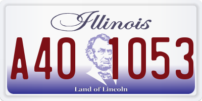 IL license plate A401053