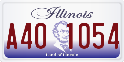 IL license plate A401054
