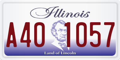 IL license plate A401057