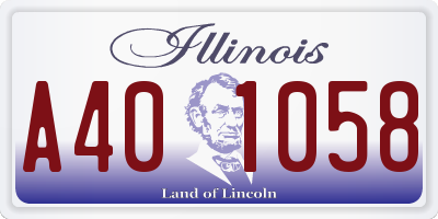 IL license plate A401058