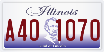 IL license plate A401070