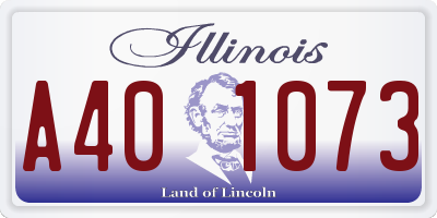 IL license plate A401073