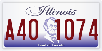 IL license plate A401074