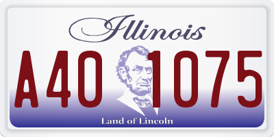 IL license plate A401075