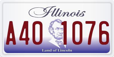 IL license plate A401076