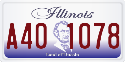 IL license plate A401078