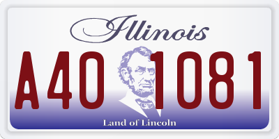 IL license plate A401081