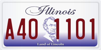 IL license plate A401101