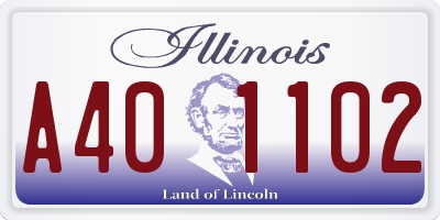 IL license plate A401102
