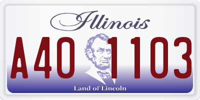 IL license plate A401103