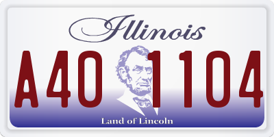 IL license plate A401104
