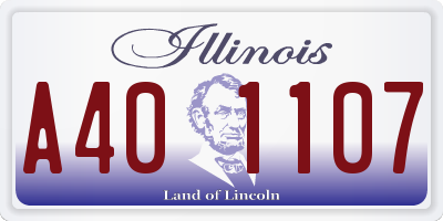 IL license plate A401107