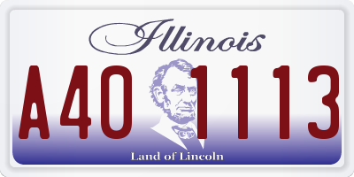 IL license plate A401113