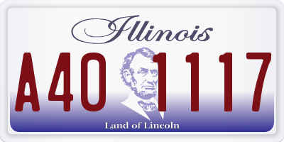 IL license plate A401117