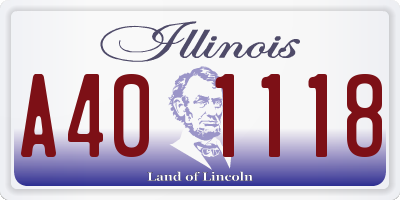 IL license plate A401118
