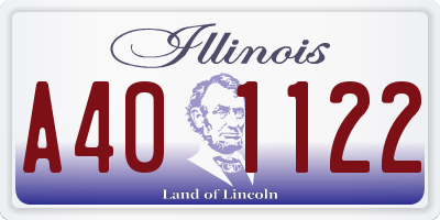 IL license plate A401122