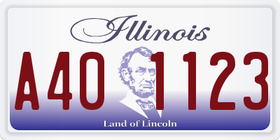 IL license plate A401123