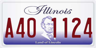 IL license plate A401124