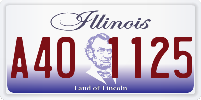 IL license plate A401125