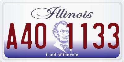 IL license plate A401133