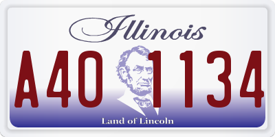 IL license plate A401134