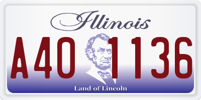 IL license plate A401136