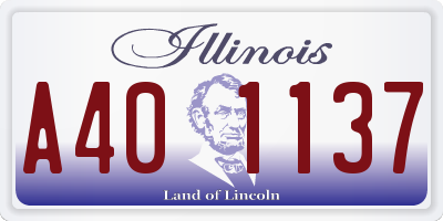 IL license plate A401137