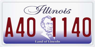 IL license plate A401140