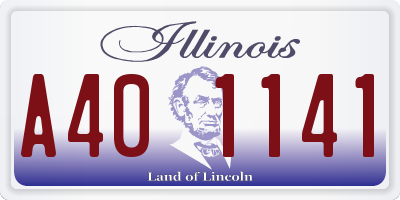IL license plate A401141