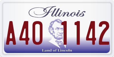 IL license plate A401142