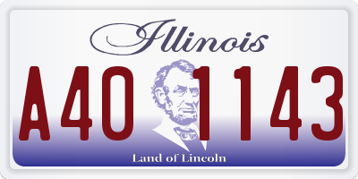 IL license plate A401143