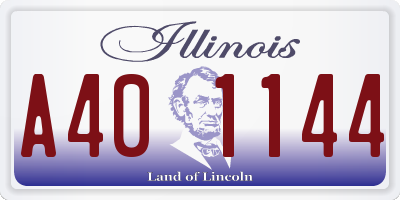 IL license plate A401144
